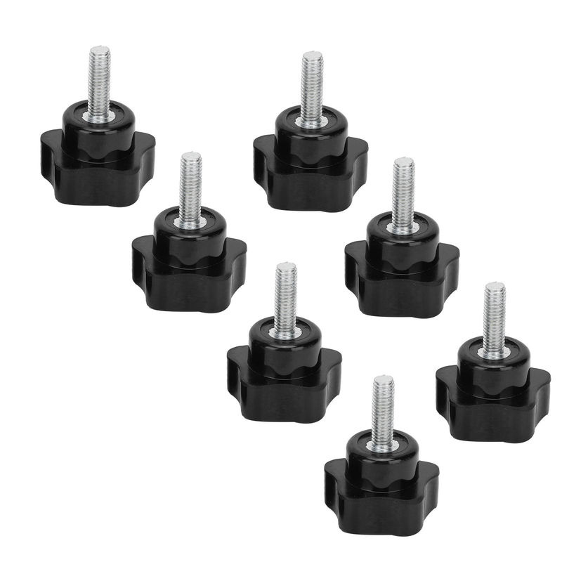 10 Stück Knopfschrauben mit Fünfstern-Griff aus Kunststoff in Schwarz, M6x32x20 mm - Bild 5