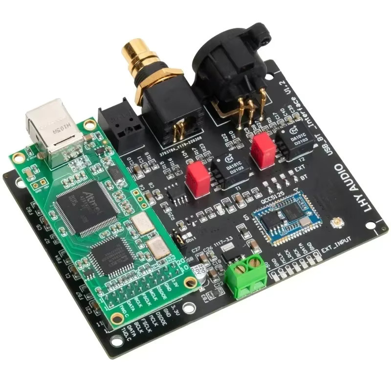 QCC5125 Bluetooth 5.1 Digitale Audio Ausgangsmodul mit I2S, Koaxial, Faser, SPDIF, AES und USB Schnittstelle in Schwarz - Bild 2