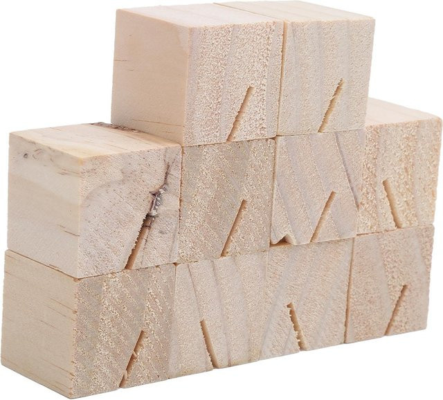 10 Stück GoolRC Holz Platzkartenhalter in Beige und Weiß im rustikalen Design - Bild 1