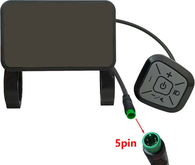 Yolin E-Bike Display-Bildschirm YL81F in Schwarz, 48V UART-Protokoll Dual-Drive 5PIN Fahrradcomputer mit Kilometerzähler und Tachometer für Elektrofahrräder - Bild 1