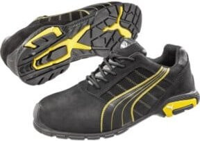 Puma Safety Sicherheitsschuh Amsterdam Low S3 aus Nubukleder in Schwarz-Gelb Größe 41 - Bild 1