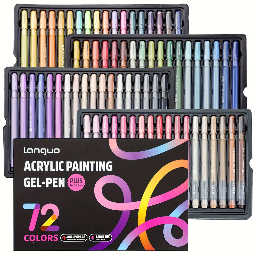 LANGUO Glitzer-Gelstifte Set in Multicolour mit 1,0 mm Stiftstärke für Journaling und DIY-Malerei - Bild 3