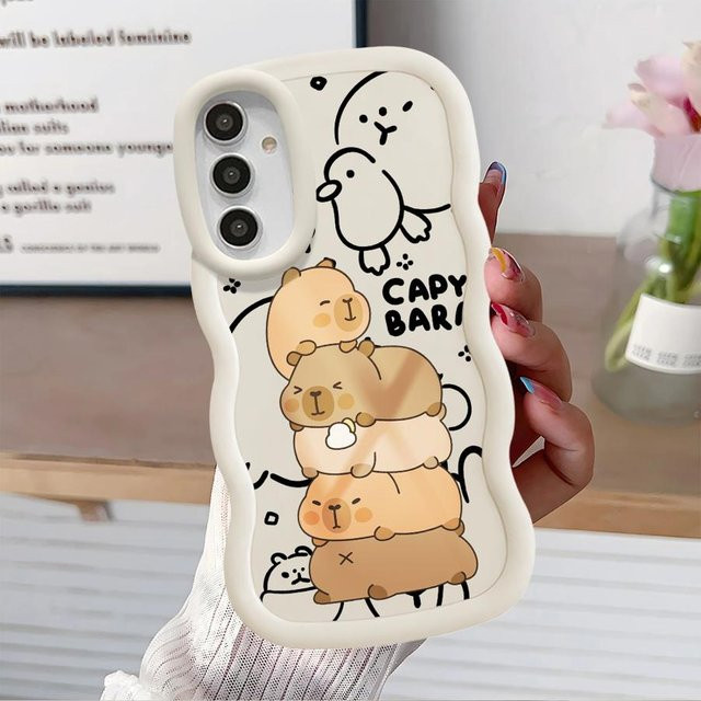 Niedliche Capybara Handyhülle in Weiß für Samsung Galaxy Modelle (A16, A52, A14, A11, A15, A13, A12, A21s, A22, A23, A03, A06, A53, A04, A05, A33) - Bild 1