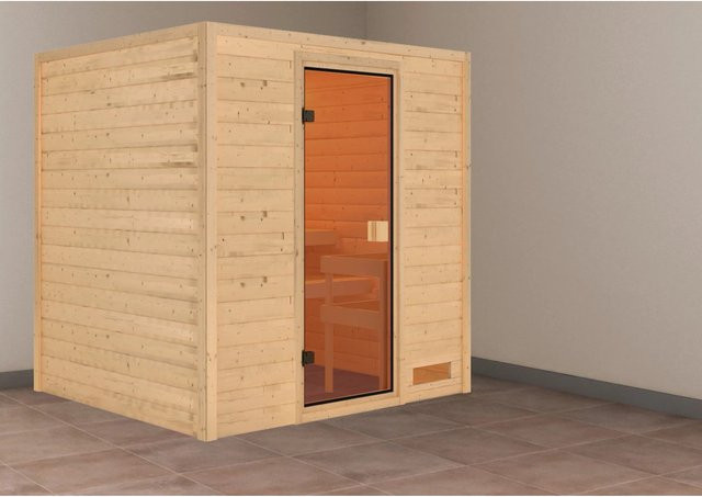 Karibu Sauna Adelina aus Natur Fichtenholz - Bild 1