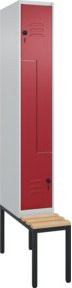 C+P Z-Spind Classic PLUS Sitzbank mit 2 Fächern und Sicherheits-Drehriegel, Sitzfläche aus Buche-Hartholz, B/T/H: 212,0 x 30,0 x 81,5 cm - Bild 1