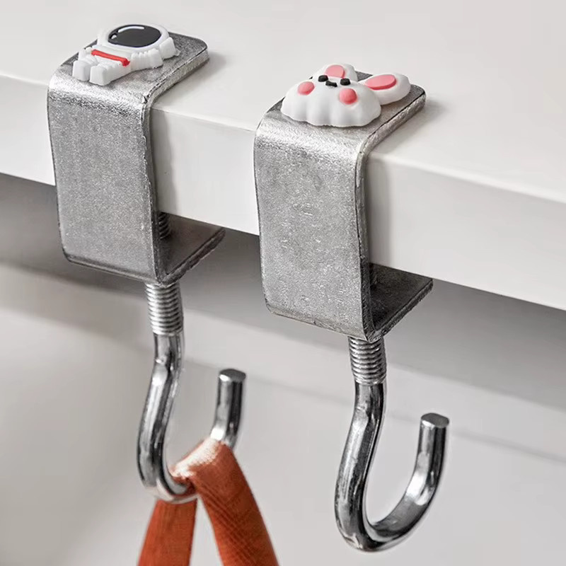 Einstellbarer Schreibtisch Rand Haken aus Metall in Silber zur Aufhängung von Headsets und Rucksäcken ohne Bohren - Bild 2