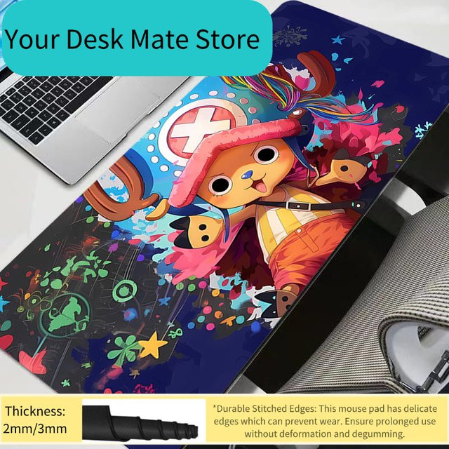 Großes Gamer-Mauspad für Notebook und PC, rutschfeste Tastaturunterlage aus Gummi, Multicolor, B/T: 90 x 40 cm - Bild 1