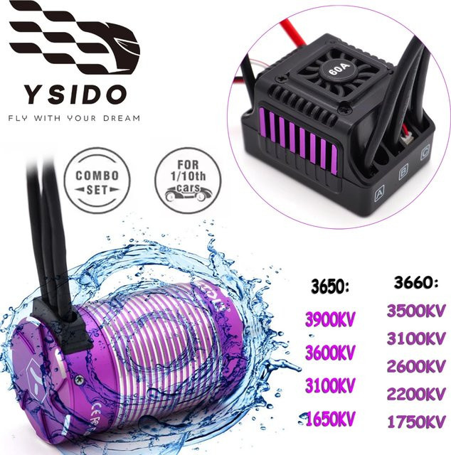 YSIDO Bürsenloser Motor 60 A ESC Combo, 3,175/5,0 mm Welle - Bild 1
