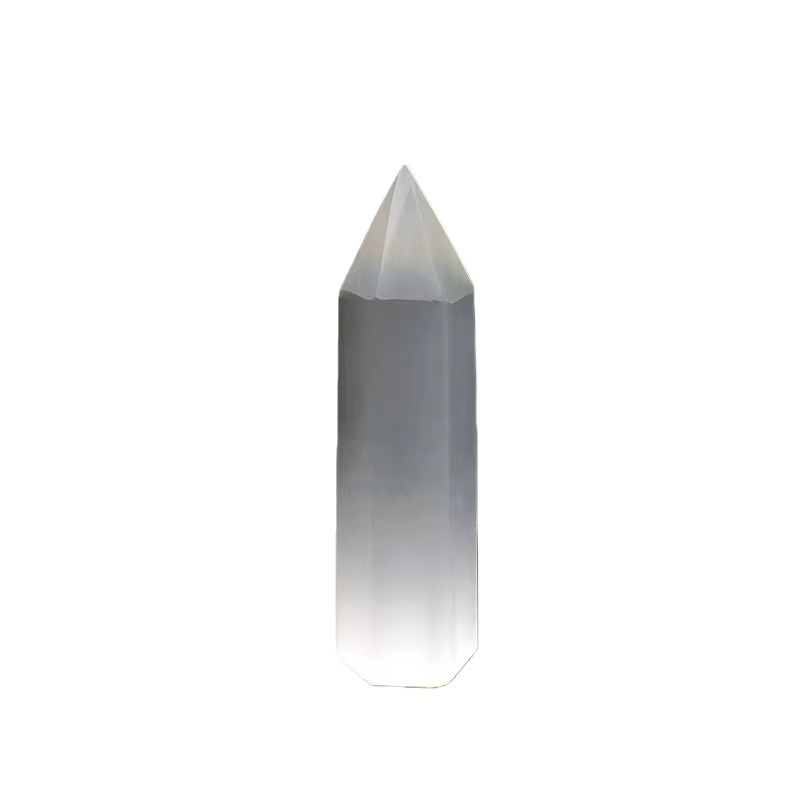 RYCRYSTAL Selenit Obelisk aus natürlichem Kristallstein in Weiß für Reiki und Wohnkultur - Bild 4
