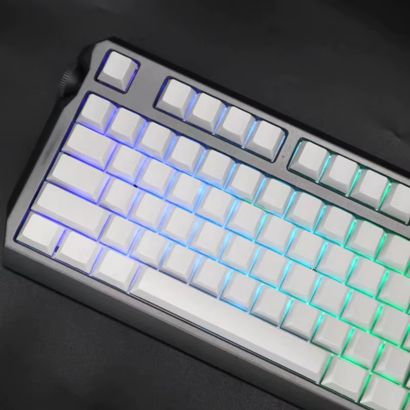 108 PBT Keycaps im XDA Profil für Cherry MX mechanische Tastaturen, leere Tastenkappen ohne Beschriftung, Farbe: Weiß - Bild 2