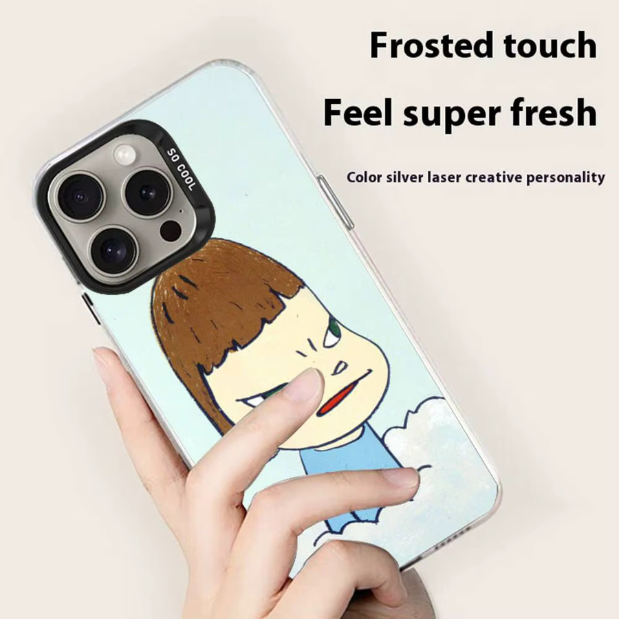 Y-Yoshitomo Nara Kunstmalerei Handyhülle für iPhone 11-16, Farbwechsel Transparent, Anti-Fall-TPU-Hülle mit schmaler Passform - Bild 2