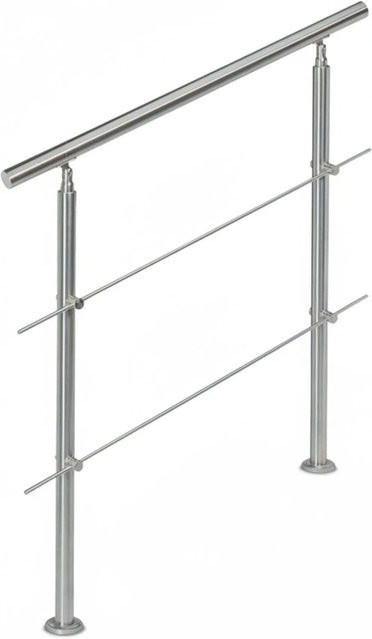 Relaxdays Treppengeländer aus Edelstahl in Silber, B/H/T: 108 x 100 x 7,5 cm - Bild 1