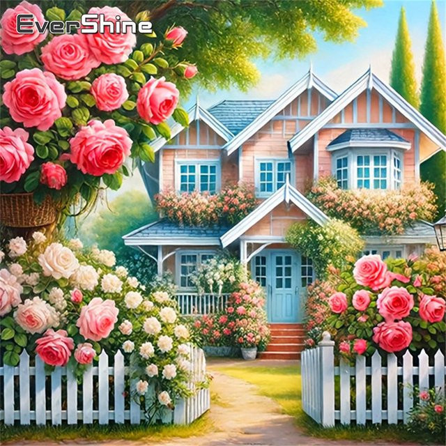 Evershine Diamant Mosaik Rose 5D Strass Bild DIY Stickerei Set mit Blumenmotiv in Mehrfarbig, B/H: 20 x 20 cm - Bild 1