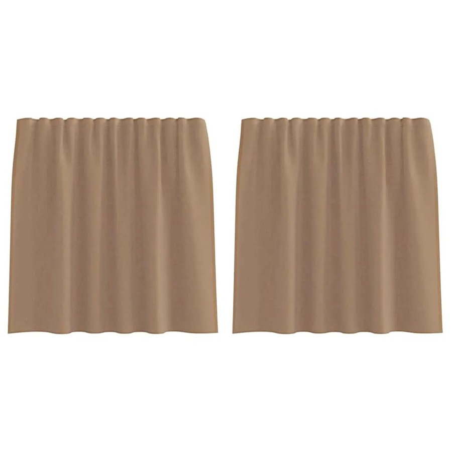 vidaXL Voile Vorhänge mit Stangentaschen, 2er Set, Hellbraun, semi-transparent, Breite: 140 cm, Höhe: 140 cm - Bild 2