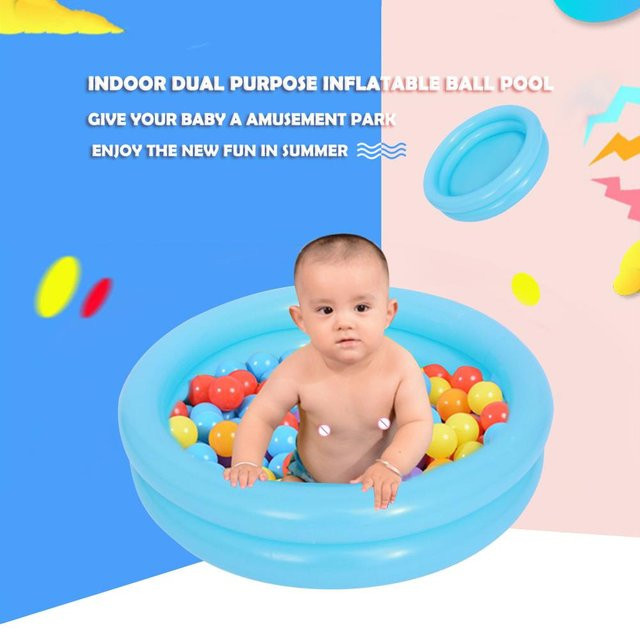 Aufblasbarer runder Planschpool von APWIKOGER in Blau für Babys ab 0 Jahren, B: 60 cm, T: 60 cm, H: 15 cm - Bild 1