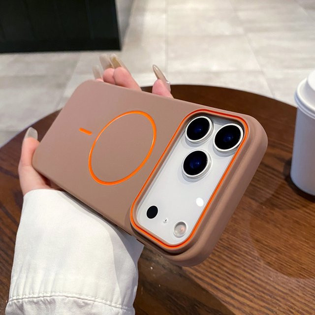 Jinitaimeik Magnetische Matte Handyhülle für iPhone 17 16E 15 14 13 12 11 Pro Max Air Stoßfestes MagSafe Wireless Charging Cover in Grau - Bild 1