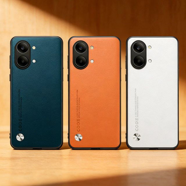 Stoßfeste Lederhülle aus TPU für Xiaomi Poco X8 Pro Max in Gelb - Bild 1
