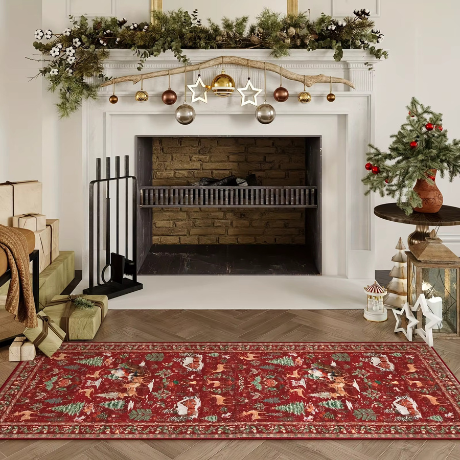 VIKAMA Weihnachtsläufer-Teppich im Bohemian-Stil für Flur und Küche - Bild 1