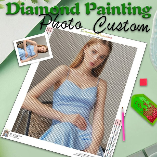 Personalisierte Diamond Painting DIY Set mit eigenem Foto von CHENISTORY in Multicolor, quadratisch oder rund - Bild 1