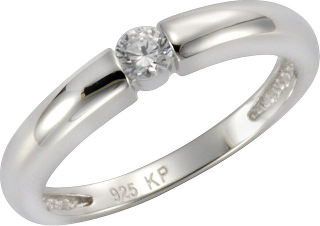 Zeeme Ring 925 Silber, rhodiniert, Zirkonia weiß, Damen - Bild 1