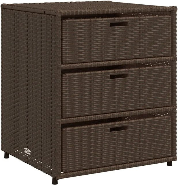 vidaXL Gartenschrank aus Poly Rattan und Metall in Braun, B/T/H: 55 x 59 x 69 cm - Bild 1