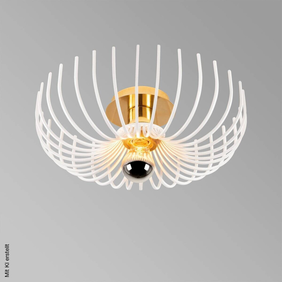 Opviq Deckenleuchte Aspendos modern aus Metall in Weiß, E27, B/H/T: 36 x 12 x 36 cm - Bild 2
