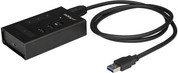 StarTech.com Industrieller 4 Port USB 3.0 Hub aus Metall in Schwarz mit 3x USB-A und 1x USB-C - Bild 1