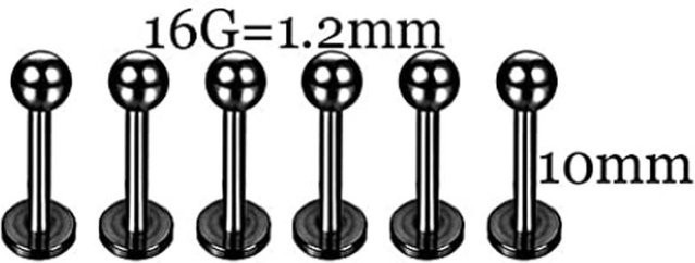 Piercing-Kit Edelstahl, Schwarz, Unisex - Bild 1