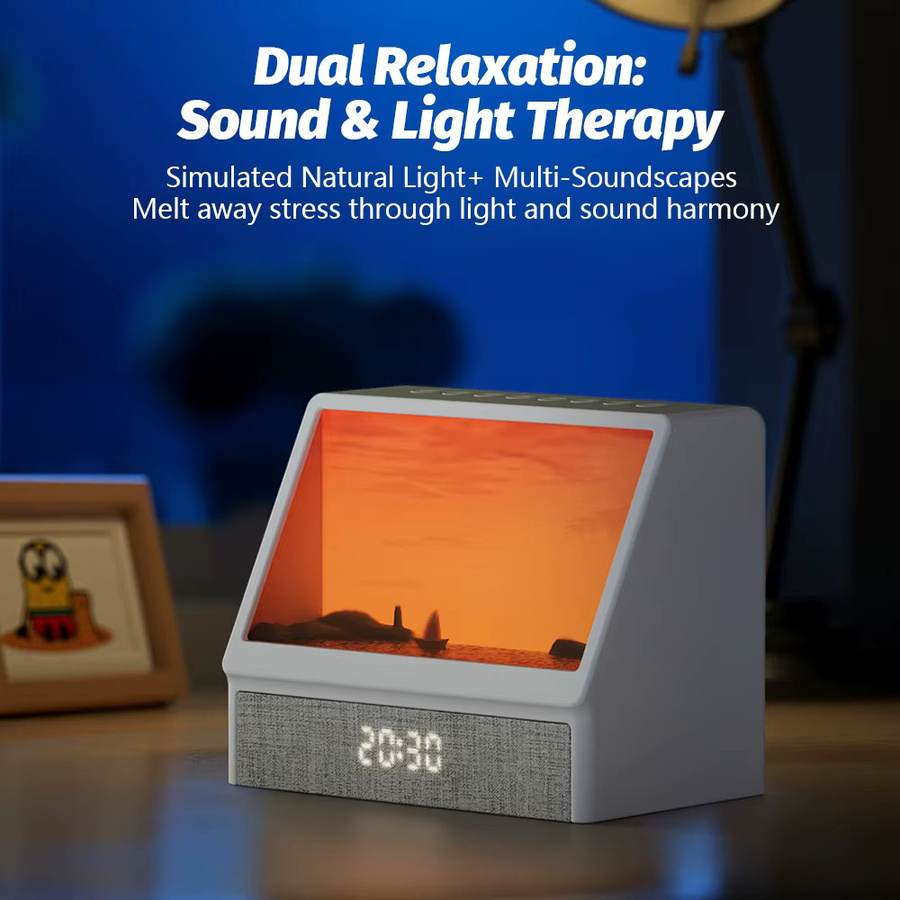 Sonnenaufgang Wecker mit weißem Rauschen und Bluetooth, Nachtlicht für das Schlafzimmer in Weiß - Bild 3