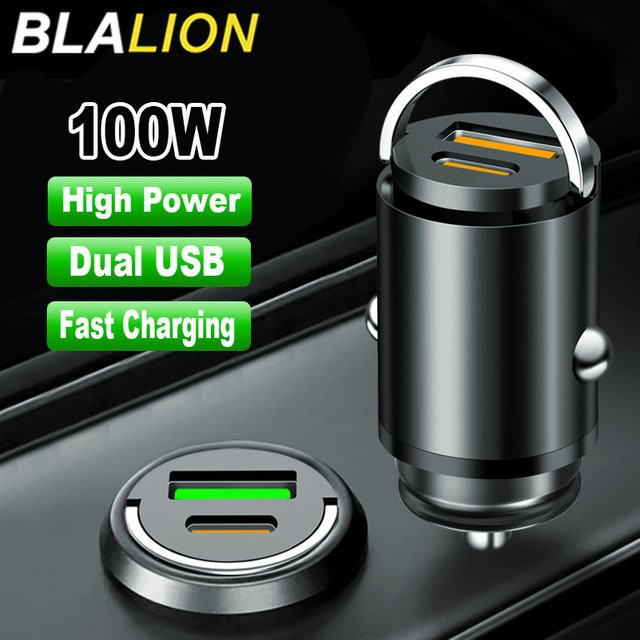 Blalion 100W Dual Port USB Auto Ladegerät mit Schnellladung in Schwarz - Bild 1