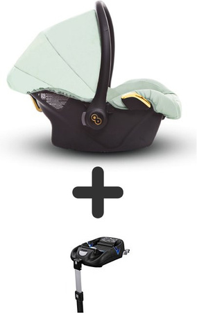 TPFLiving Babyschale Ultra Stoff in Mint/Gold mit Isofix