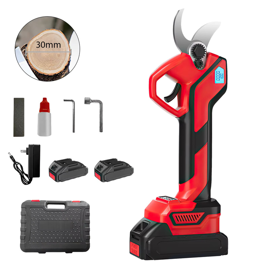 Makita LXT Bürstenlose Elektro-Gartenschere für Obstbäume und Bonsai mit Display, kabellose Baumschere in Rot, kompatibel mit Makita 21V Akku - Bild 6
