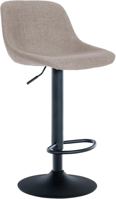 DELUKE Barhocker HODOR in Taupe, höhenverstellbarer Barstuhl mit Lehne, drehbar, B/T/H: 43 x 49 x 79 cm - Bild 1