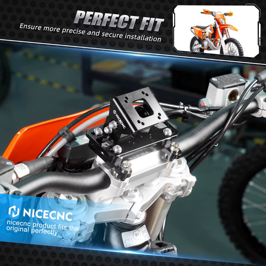 NICECNC Universelle GPS-Halterung in Schwarz für KTM EXC, Husqvarna TE/FE, GasGas EC, Sherco SE-R/SE-F und TM Racing Modelle - Bild 2