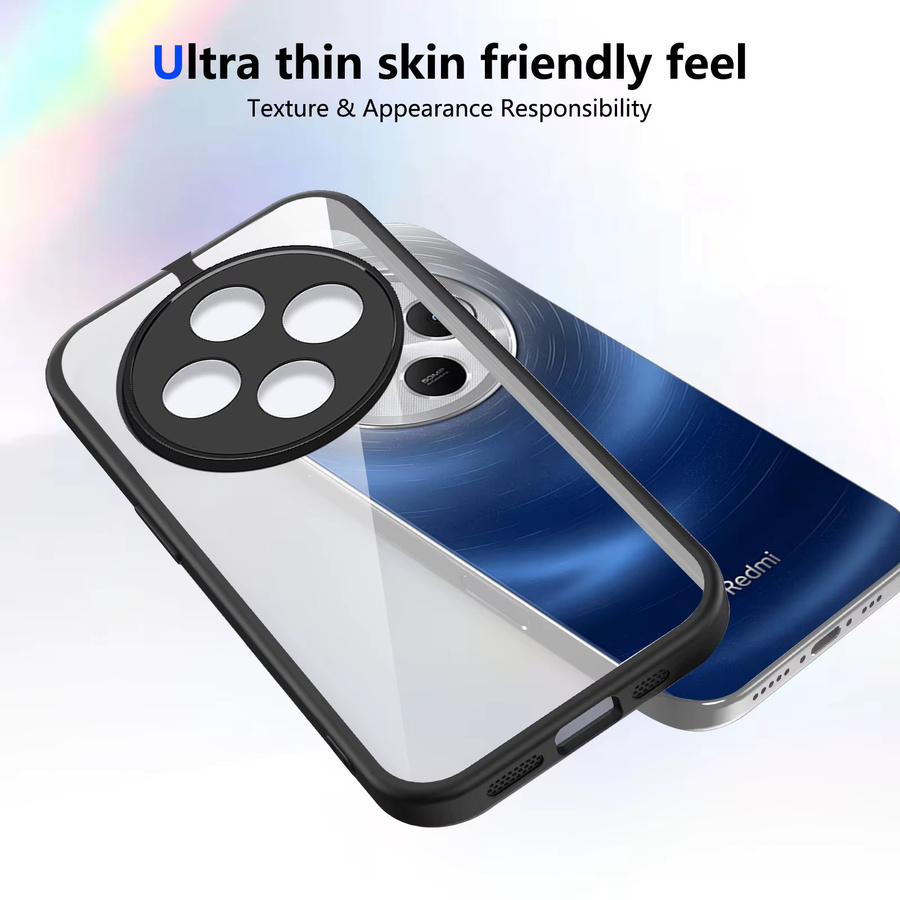 Xiaomi Poco C75 Schutzhülle aus Silikon mit transparenter matter Rückseite und Stoßfänger-Funktion in Transparent/Grau - Bild 3