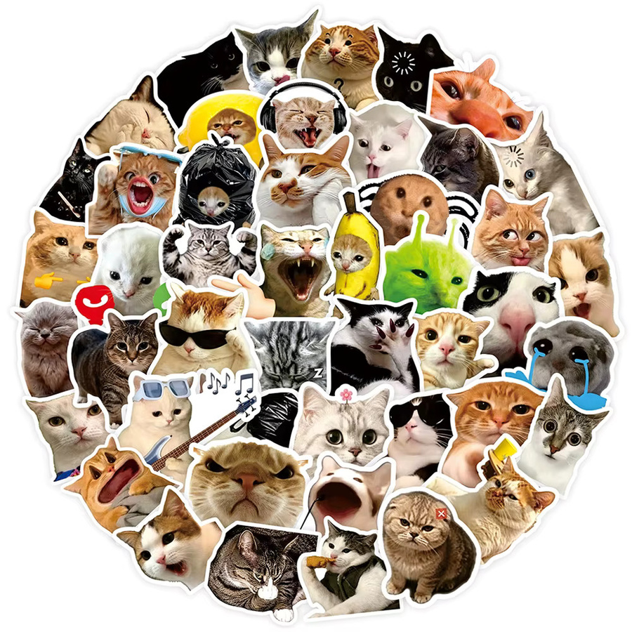 Rspctou Katzen-Graffiti-Aufkleber, Kawaii Cartoon-Aufkleber, multicolour - Bild 3