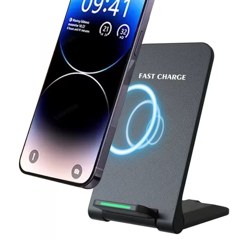 VIKEFON Faltbarer Kabelloser Ladeständer für iPhone und Samsung als Induktions-Schnellladestation in Schwarz - Bild 3