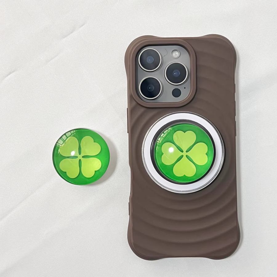 LS Magnetische Handyhalterung mit 3D-Kristallkugel und Vierblättrigem Kleeblatt Griptok für iPhone 17 Pro Max und 16 Pro Max - Bild 2