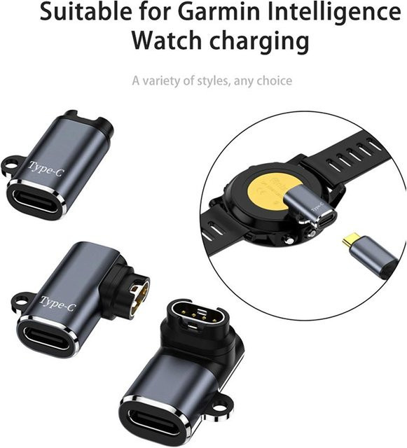 Garmin USB Typ C Ladekabel in Schwarz für Fenix 7 7S 7X 6 6S 6X und Forerunner 255 955 945 745 - Bild 1