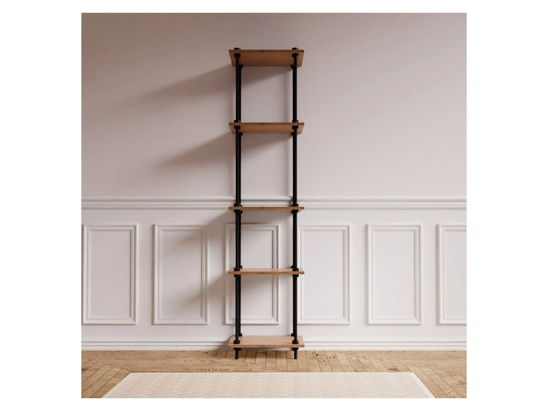 AR Shelving Standregal Deco in Eiche Nebraska, Farbe Braun/Schwarz, H x B x T: 185 x 43 x 35 cm - Bild 2