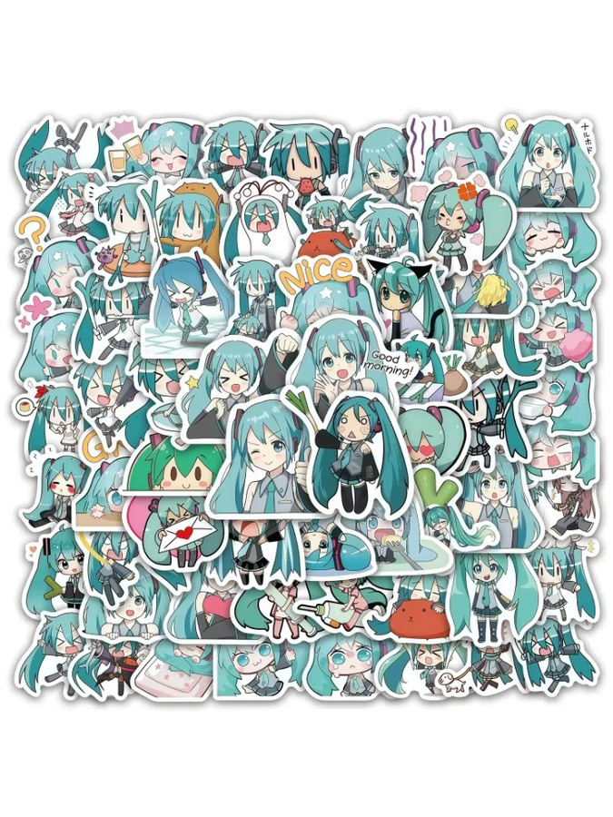 Bandai Hatsune Miku Aufkleber-Set, 50 Stück, Cartoon Anime VOCALOID - Bild 1