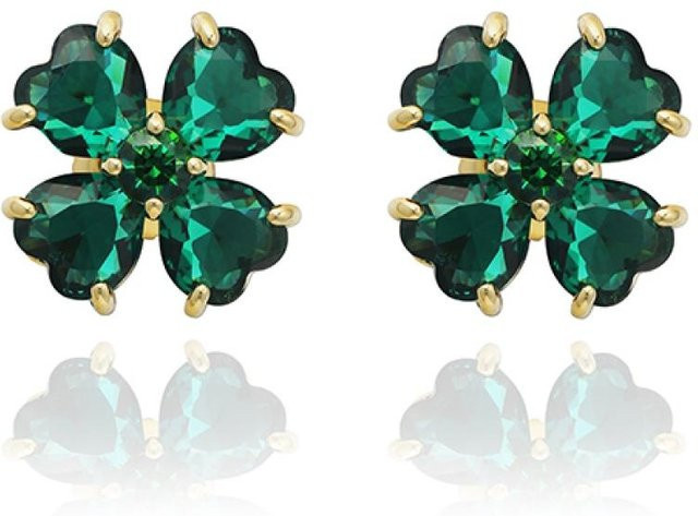 Swarovski Idyllia Kleeblatt Ohrstecker, Schwarz, Kristall, Damen - Bild 1