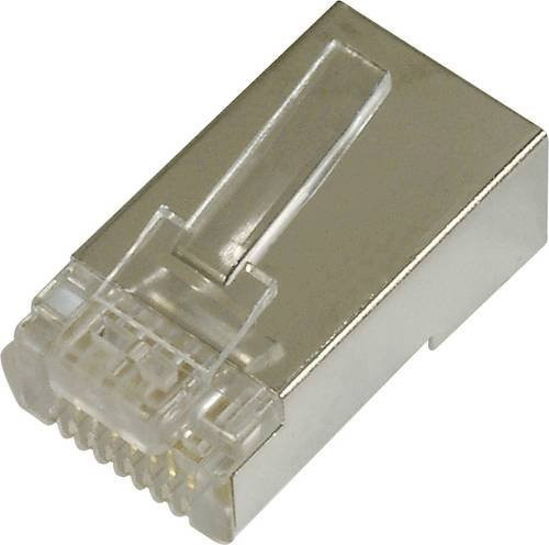 Digitus CAT 6 Modularstecker für Rundkabel, geschirmt, 8P8C, Silber, 100 Stück - Bild 1