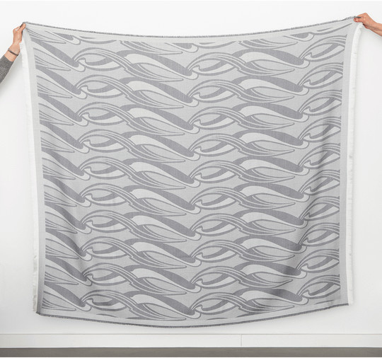Frölich & Kaufmann Decke van de Velde in Silbergrau aus Wolle mit Ornament-Design und Oeko-Tex Standard 100 - Bild 1