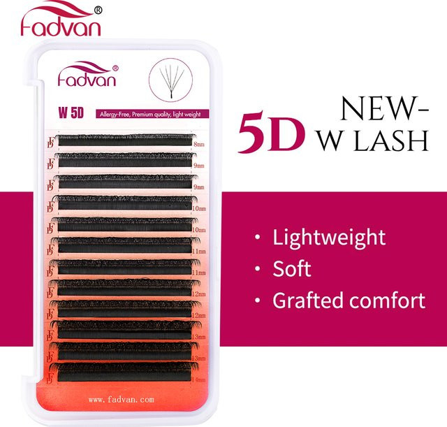 FADVAN Wimpernverlängerung, 5D-W-Form, künstliche Nerzwimpern, Unisex - Bild 1