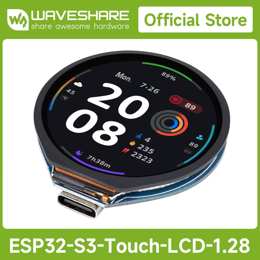 Waveshare ESP32-S3 Entwicklungsboard mit 1,28 Zoll LCD, GC9A01-Displaytreiber und kapazitivem CST816S-Touch-Control-Chip - Bild 1