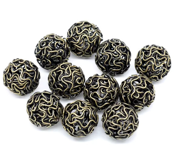 DoreenBeads Perlen Kugel, antike Bronze, 18 mm, DIY Schmuck Zubehör - Bild 3