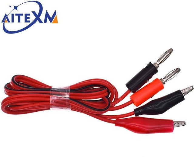 Multimeter Testkabel Set mit Krokodilklemmen und Bananensteckern in Rot, Länge: 1 m - Bild 1