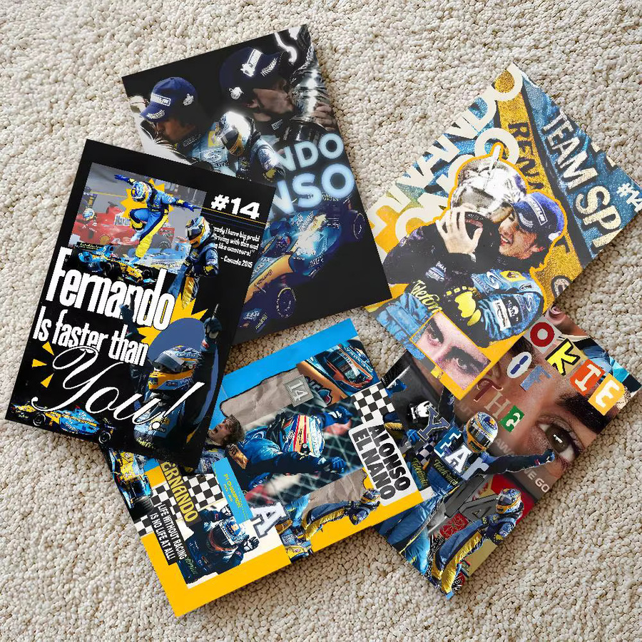 Fernando Alonso Racing Poster Selbstklebender Wandaufkleber in Mehrfarbig für Bar Room Decor - Bild 3
