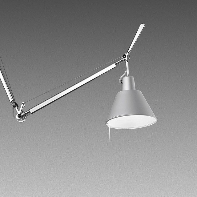 Artemide Tolomeo Sospensione Decentrata Pendelleuchte in Silber aus Aluminium und Metall mit verstellbarem Schirm Durchmesser: 20 cm - Bild 1